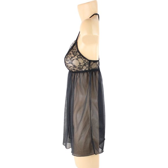 Victoria's Secret Negligee Black Size Small Baby Doll Top Sheer Sleep Top N123 - Picture 7 of 9
